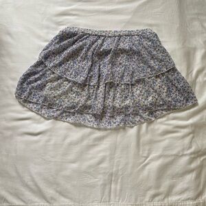 Altar'd State Floral Mini Skirt - Blue and White